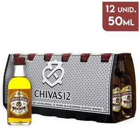 Pack 12 Miniaturas Whisky Chivas 12 Anos 50ml