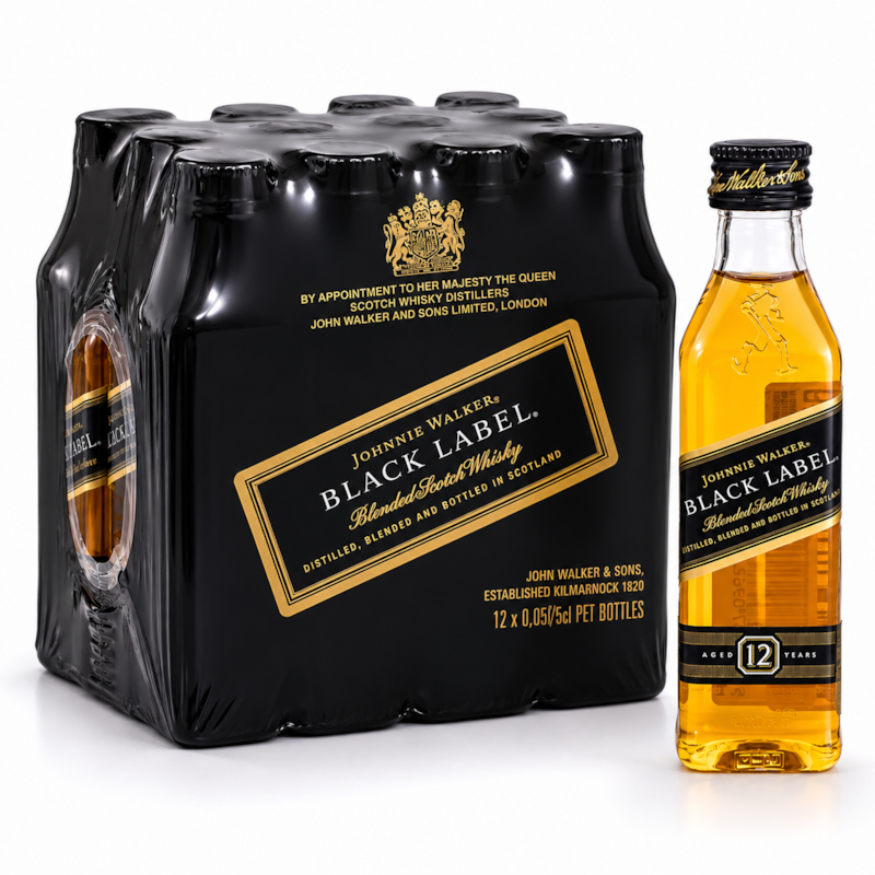 Pack 12un Miniatura Whisky Johnnie Walker Black Label 50ml
