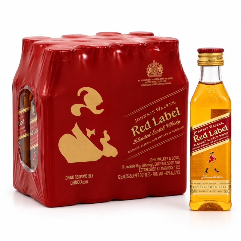 Pack 12un Miniatura Whisky Johnnie Walker Red Label 50ml