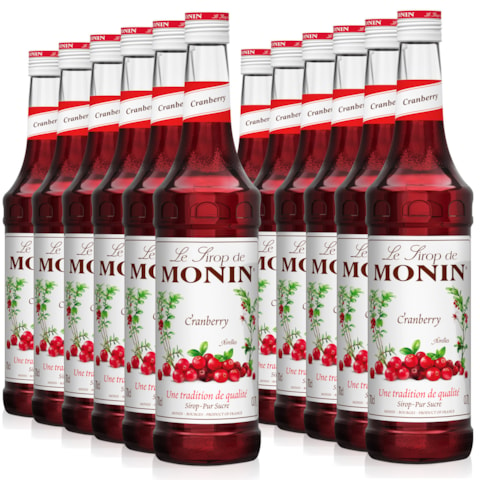 Pack 12un Xarope Monin Cranberry 700ml