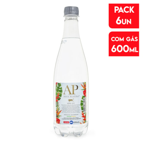 Pack 6un Água Platina Com Gás 600ml