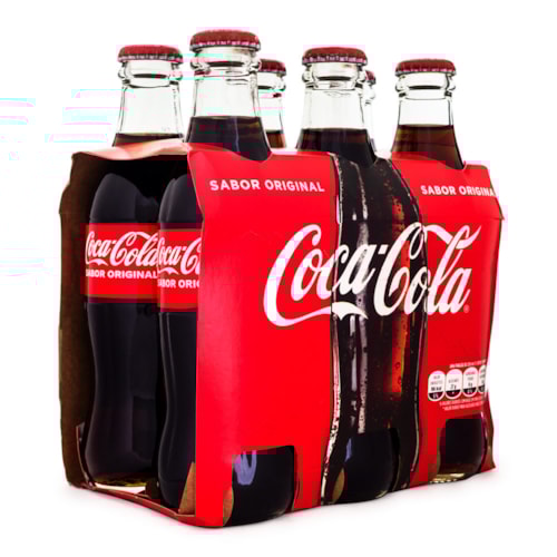 Pack 6un Coca-Cola Garrafa de Vidro 250ml