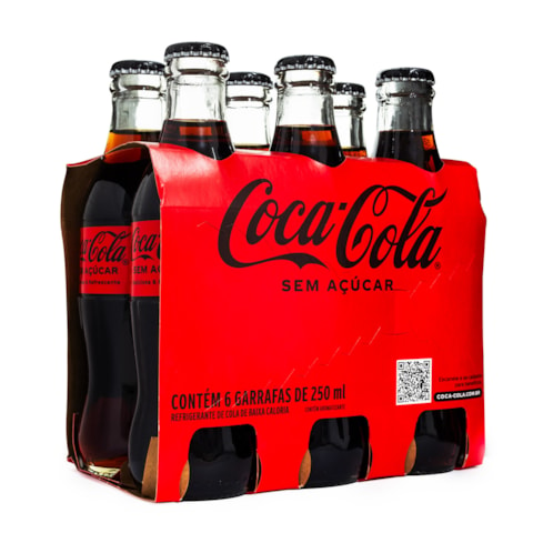 Pack 6un Coca-Cola Sem Açúcar 250ml