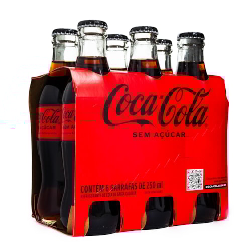 Pack 6un Coca-Cola Sem Açúcar 250ml