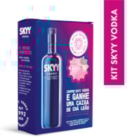 Pack SKYY Vodka 750ml + Caixa de Chá Morango com Hortelã