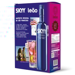 Pack SKYY Vodka 750ml + Caixa de Chá Morango com Hortelã