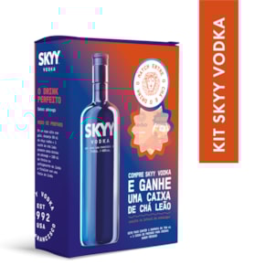 Pack SKYY Vodka 750ml + Caixa de Chá Pêssego