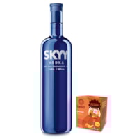Pack SKYY Vodka 750ml + Caixa de Chá Pêssego