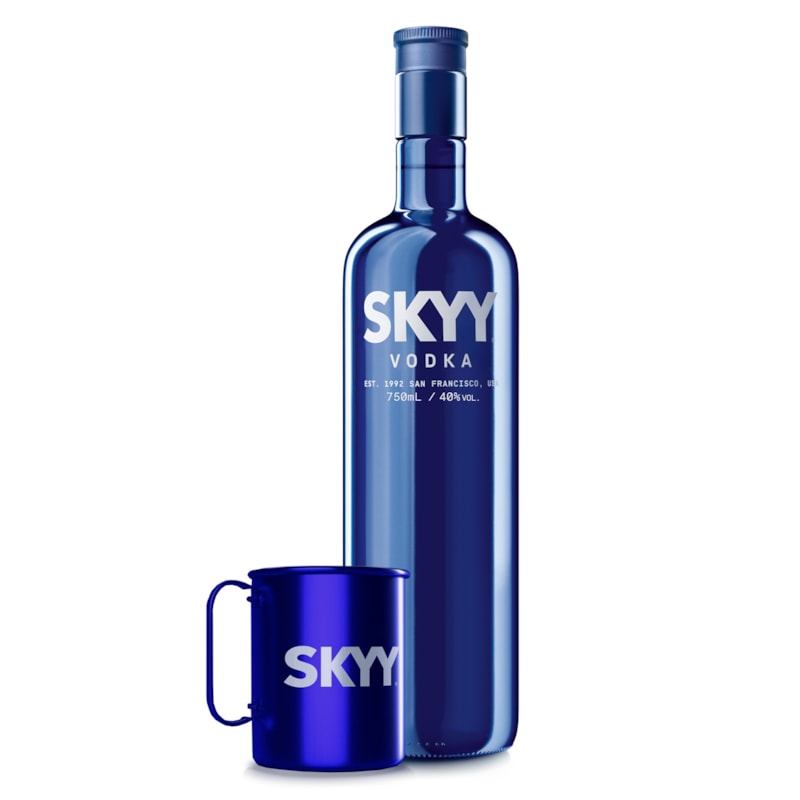 SKYY Vodka 980ml + Caneca Moscow Mule 350ml