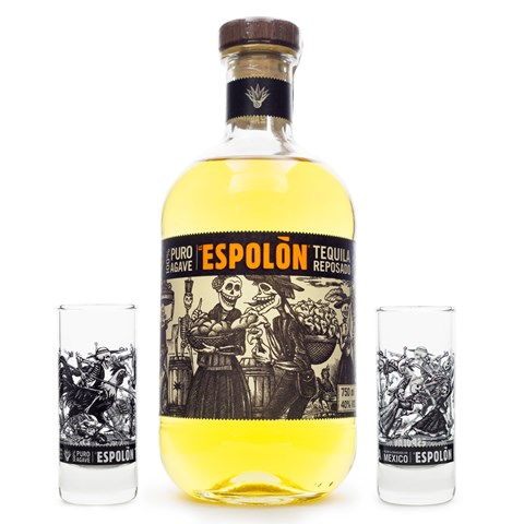 Tequila El Espolòn Reposado 750ml + 2 Copos Shot