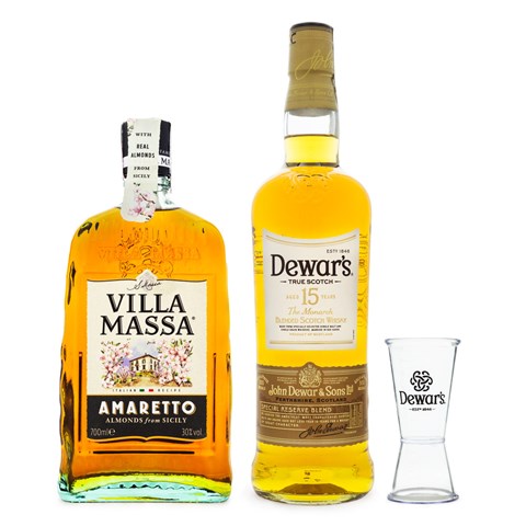 The Godfather Cocktail Combo - Dewar's 15 Anos Scotch Whisky + Licor Amaretto Villa Massa