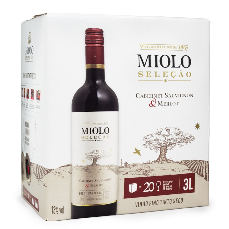 Vinho Miolo Seleção Cabernet Sauvignon & Merlot Bag in Box 3L