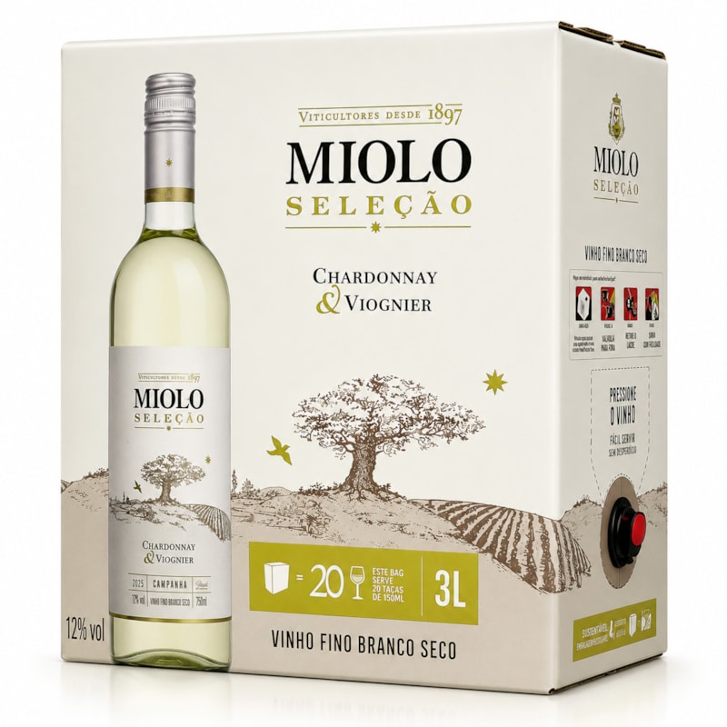 Vinho Miolo Seleção Chardonnay & Viognier Bag in Box 3L